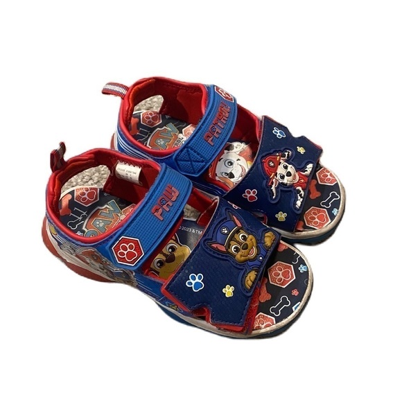 Paw Patrol Sandals Sz 11 Open Toe Blue Red Light Up Kids Boys - Picture 1 of 8